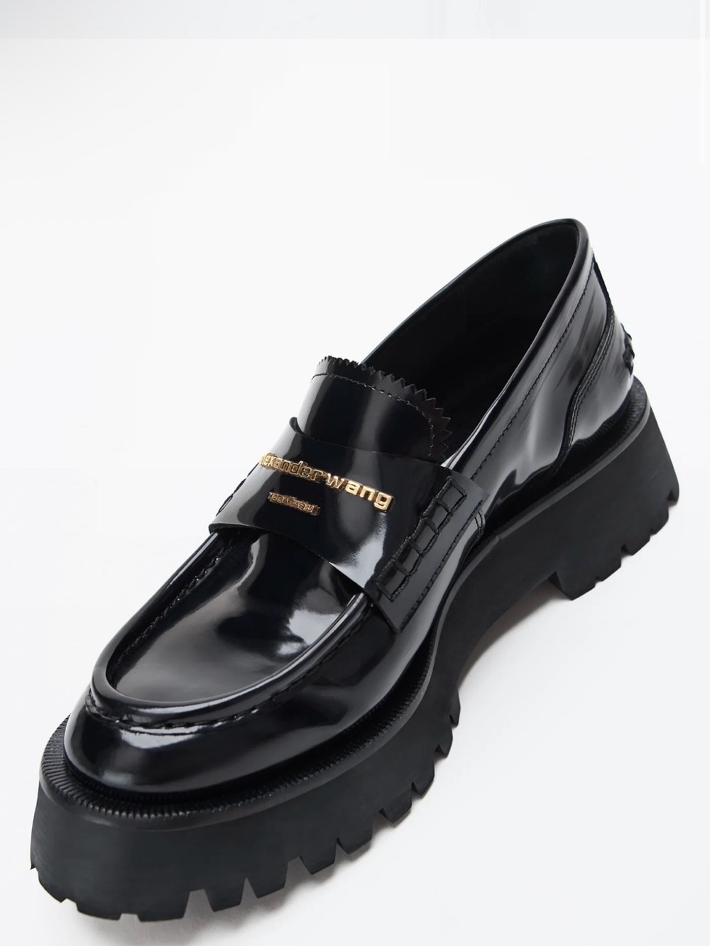 Alexander Wang Black Patent Leather Women's Lug Sole Loafer